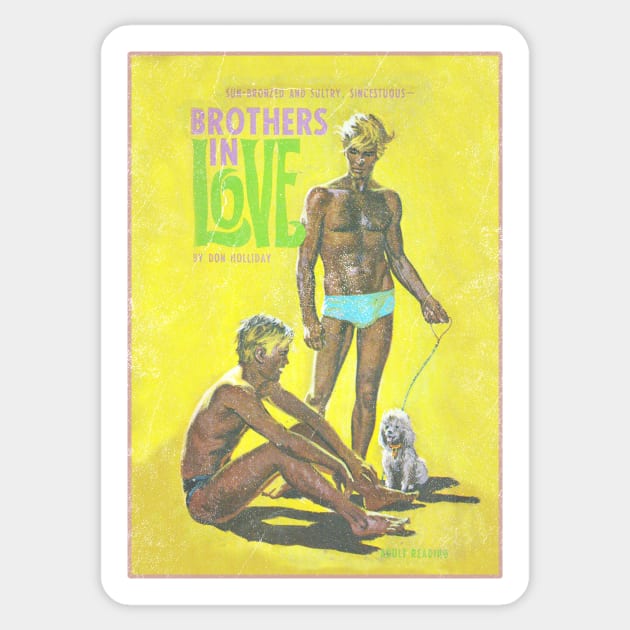 BROTHERS IN LOVE - vintage retro LGBT book art Sticker by toruandmidori